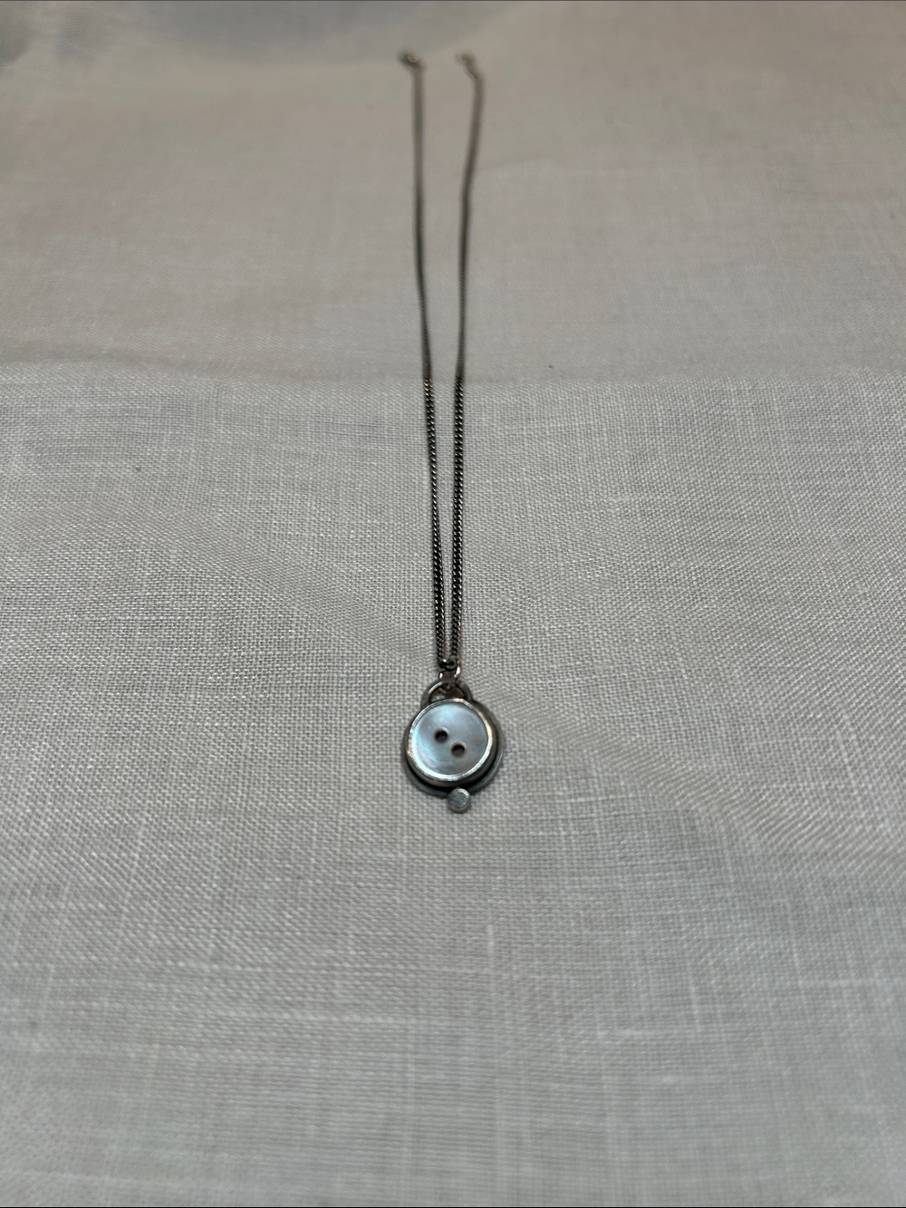 Jessi Taylor - Silver Pearl Button Pendant Necklace - Women's Jewelry